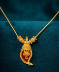 Traditional Handpicked Simple and elegance Ganesh pendant necklace with premium gold finish and royal detailing Jewellery.