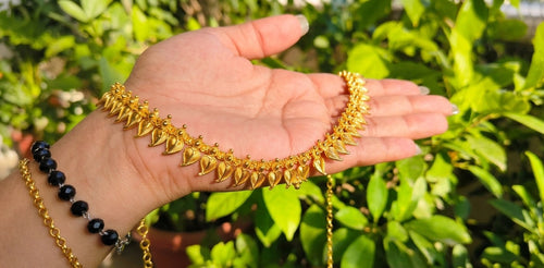 Elegant Gold Plated Leaf Design Necklace for Women | Traditional Indian Jewelry UAE