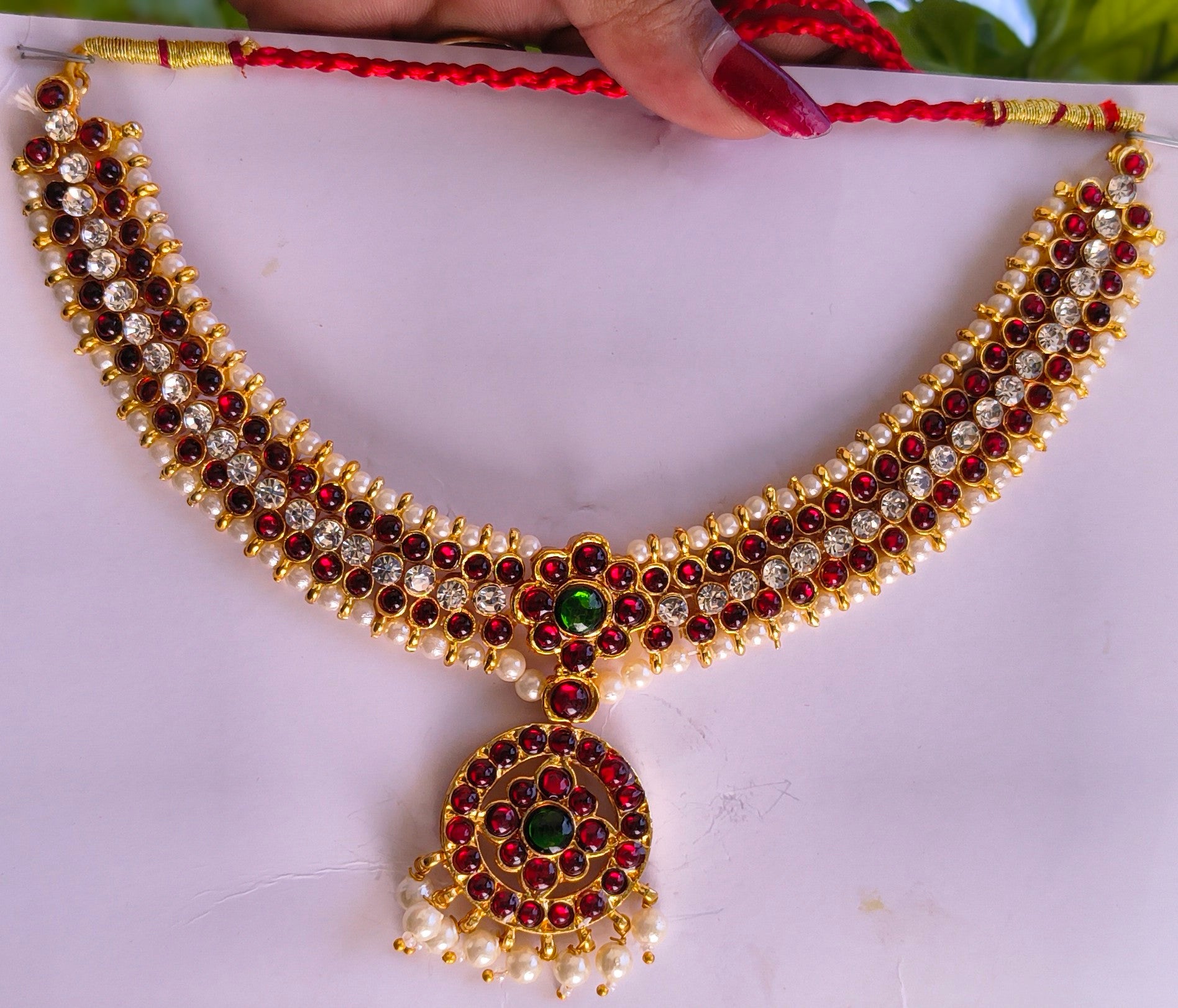 Premium Temple Jewellery Set for Dance| Traditional South Indian Dance Necklace, Jhumka, Choker & Waist Belt | Dance Jewellery /UAE