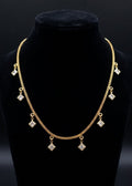 Elegant Gold-Plated CZ Diamond Charm Necklace for Women | Minimalist Dangle Necklace | Fashion Jewelry UAE