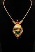 Premium Gold Plated Lakshmi Jhumka Pendant Necklace | Traditional South Indian Temple Jewellery for Women | Bridal & Festive Necklace UAE