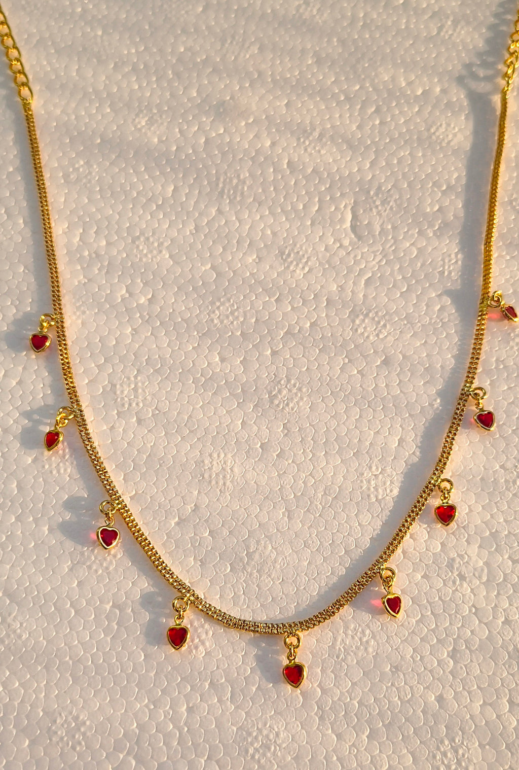 Elegant Gold-Plated Black & Red Heart Charm Necklace for Women | Minimalist Love Necklace | Fashion Jewelry UAE