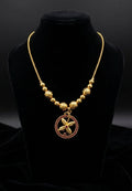 Luxury Gold-Plated Floral Pendant Necklace for Women | Elegant CZ Stone Necklace | Fashion Jewelry UAE