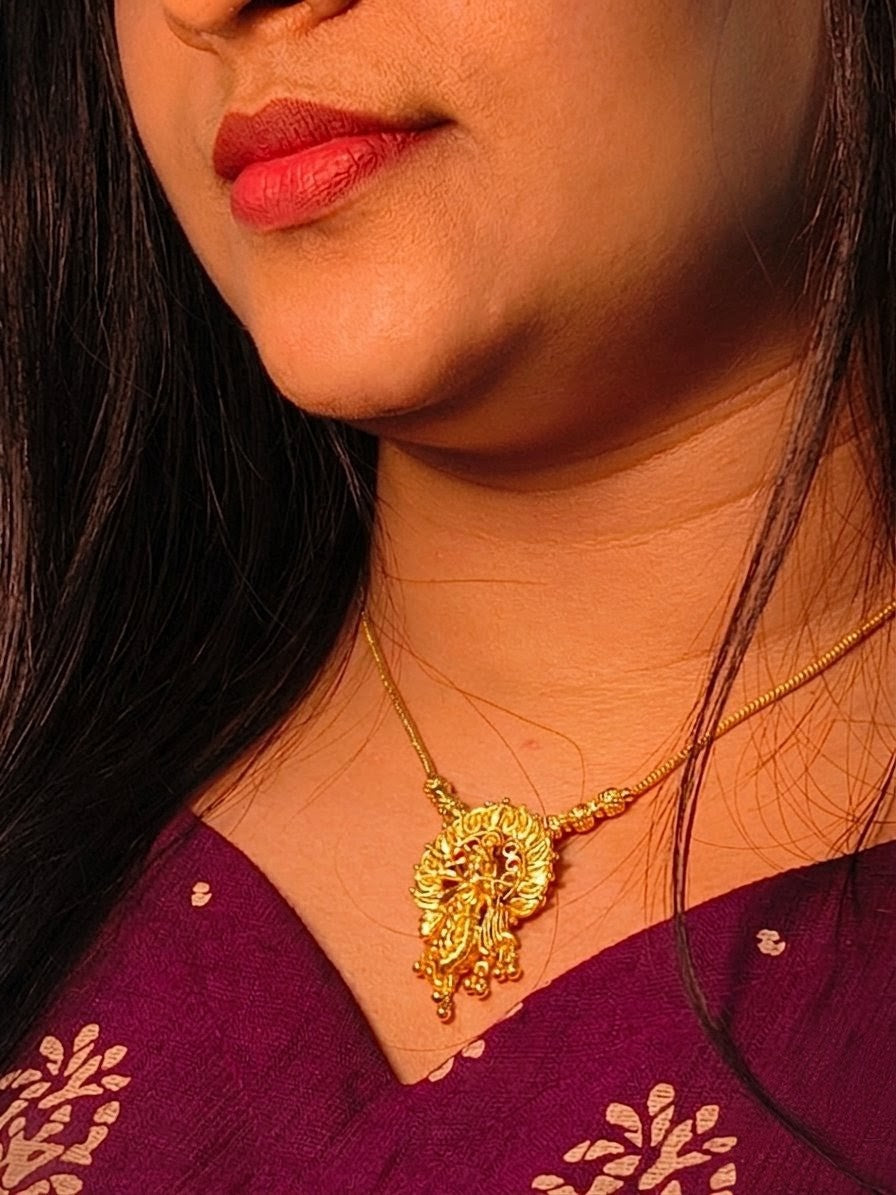 Premium Krishna Pendant Necklace | Gold Plated South Indian Traditional Necklace for Women | Bridal & Festive Jewellery UAE