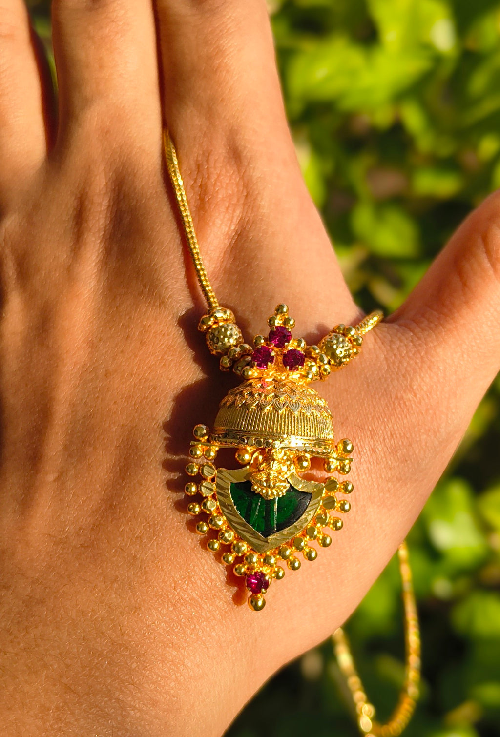 Premium Gold Plated Lakshmi Jhumka Pendant Necklace | Traditional South Indian Temple Jewellery for Women | Bridal & Festive Necklace UAE