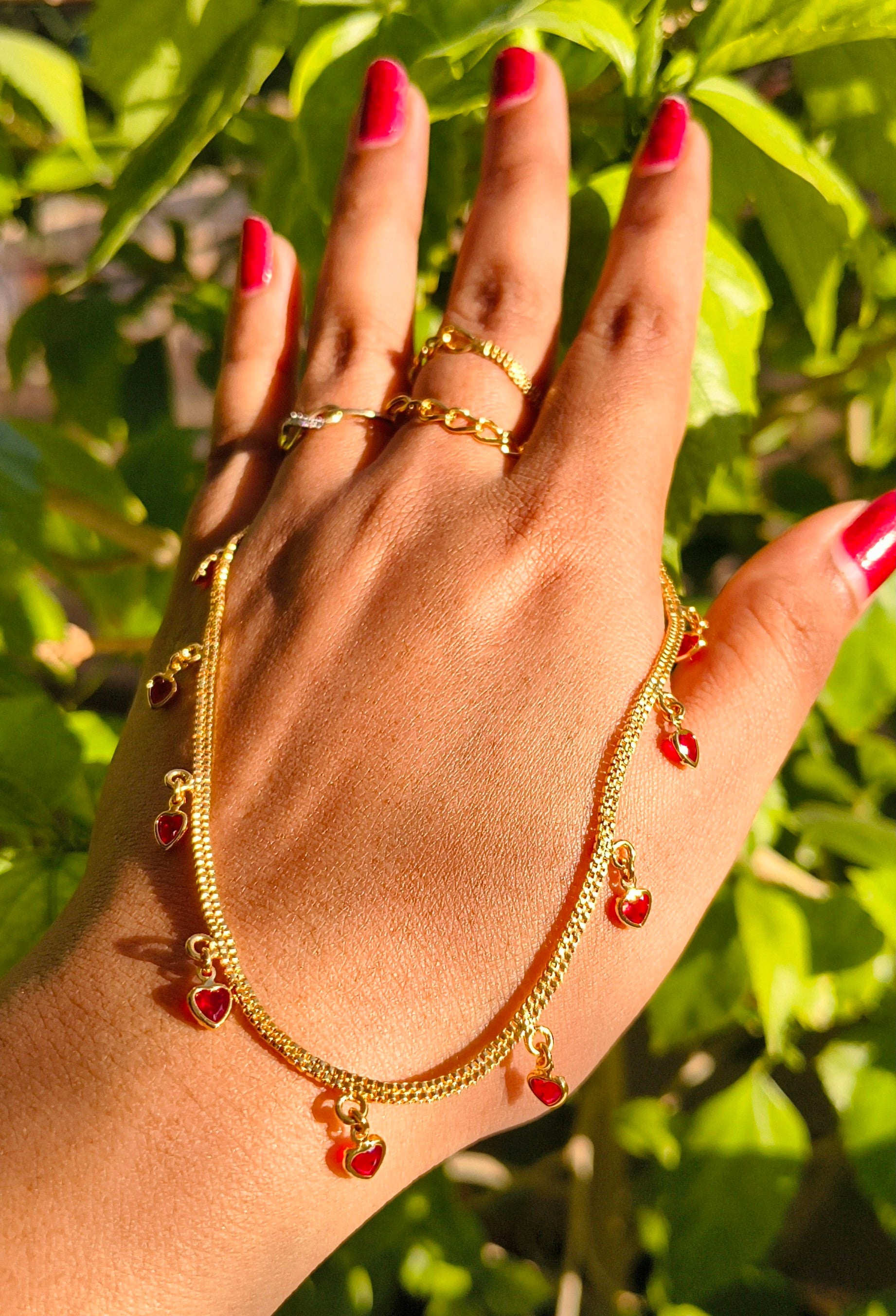 Elegant Gold-Plated Black & Red Heart Charm Necklace for Women | Minimalist Love Necklace | Fashion Jewelry UAE