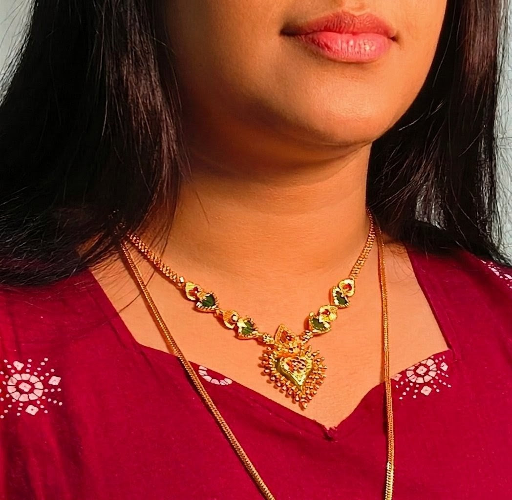 Traditional Gold Plated Paalakka Necklace with Ruby & Green Stones | Elegant Indian Bridal Jewelry UAE